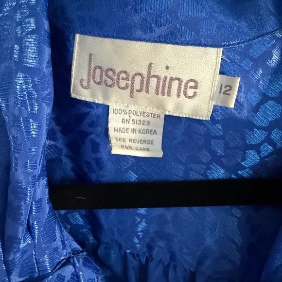 Josephine Royal Blue Blouse with Bow Accent - Picture 5 of 6